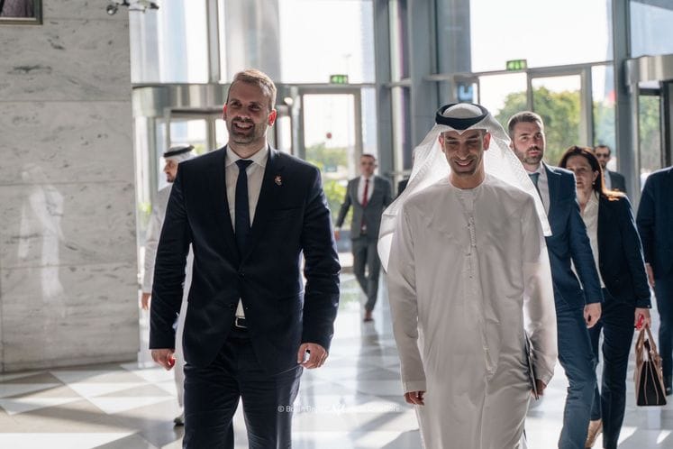 Милојко Спајић и државни министар за спољну тровину УАЕ, Тхани Ал Зејуди.