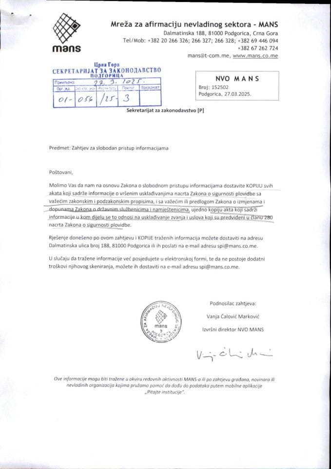 Rješenje 01-056-25-3-2 povodom zahtjeva za SPI