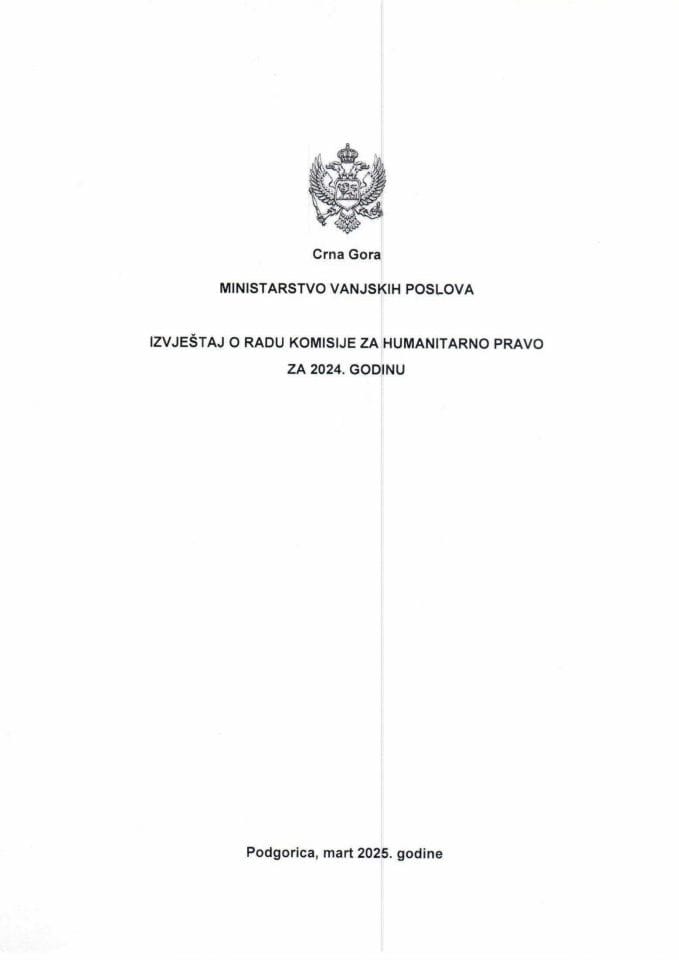 Izvještaj o radu Komisije za humanitarno pravo za 2024. godinu