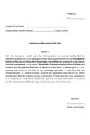 Ministarstvo ekologije, održivog razvoja i razvoja sjevera raspisuje javni oglas za poziciju konsultanta za izradu zakona o izmjenama i dopunama zakona o hemikalijama u okviru GEF 7 projekta  - Annex-2-statement_Consultant Law on Chemicals