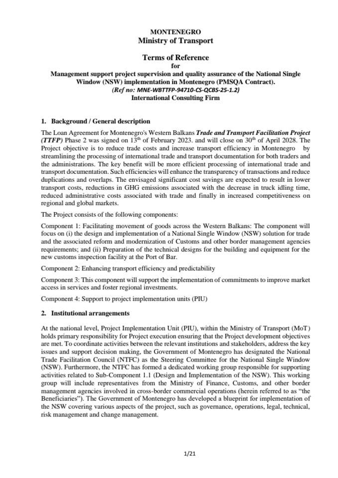 TOR for PMSQA for the NSW for Consultants QCBS 25. 1.2