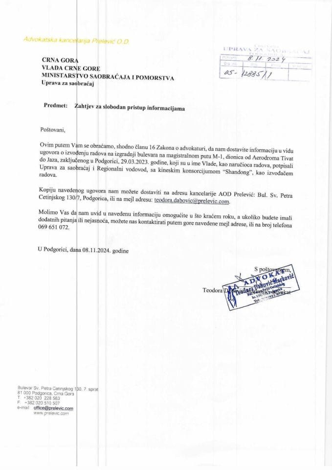 Advokat Teodora Dabović Marković 05 12885