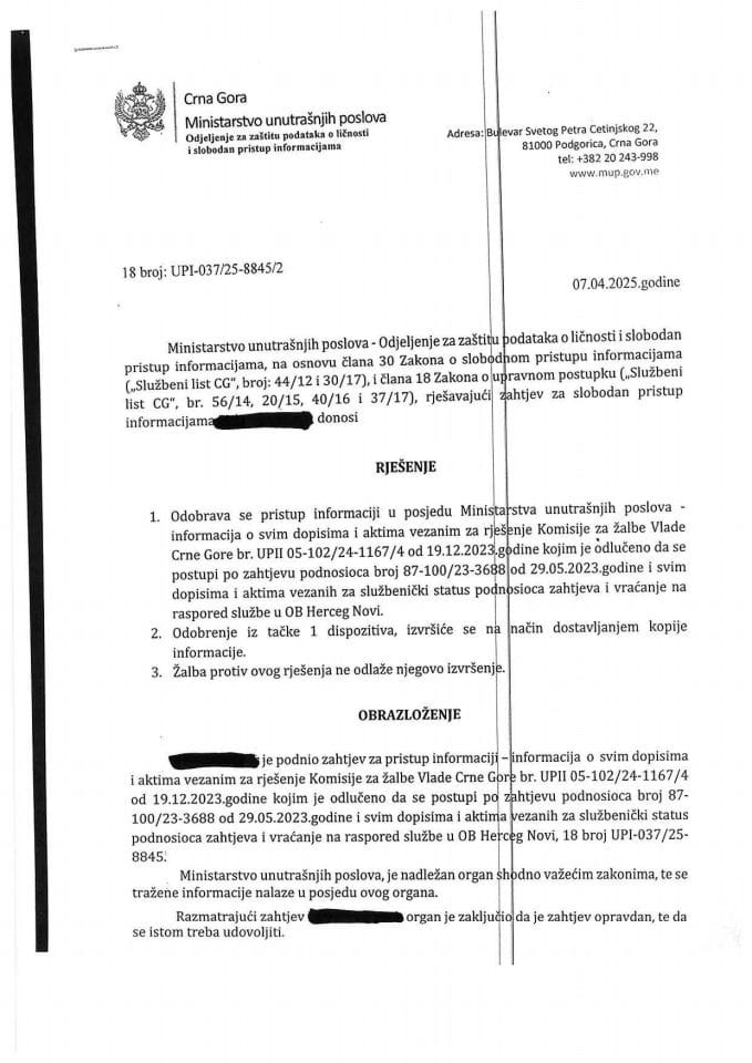 Rješenje 18 broj UPI-037-25-8845-2