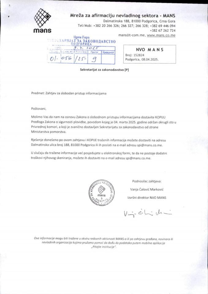 Rješenje 01-056/25-9/2 povodom zahtjeva za SPI