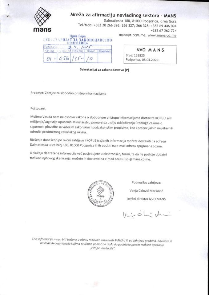 Rješenje 01-056/25-10/2 povodom zahtjeva za SPI
