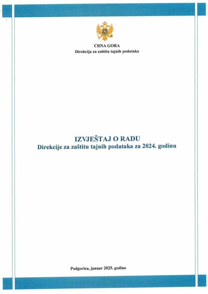 Izvjestaj  o radu za 2024. godinu