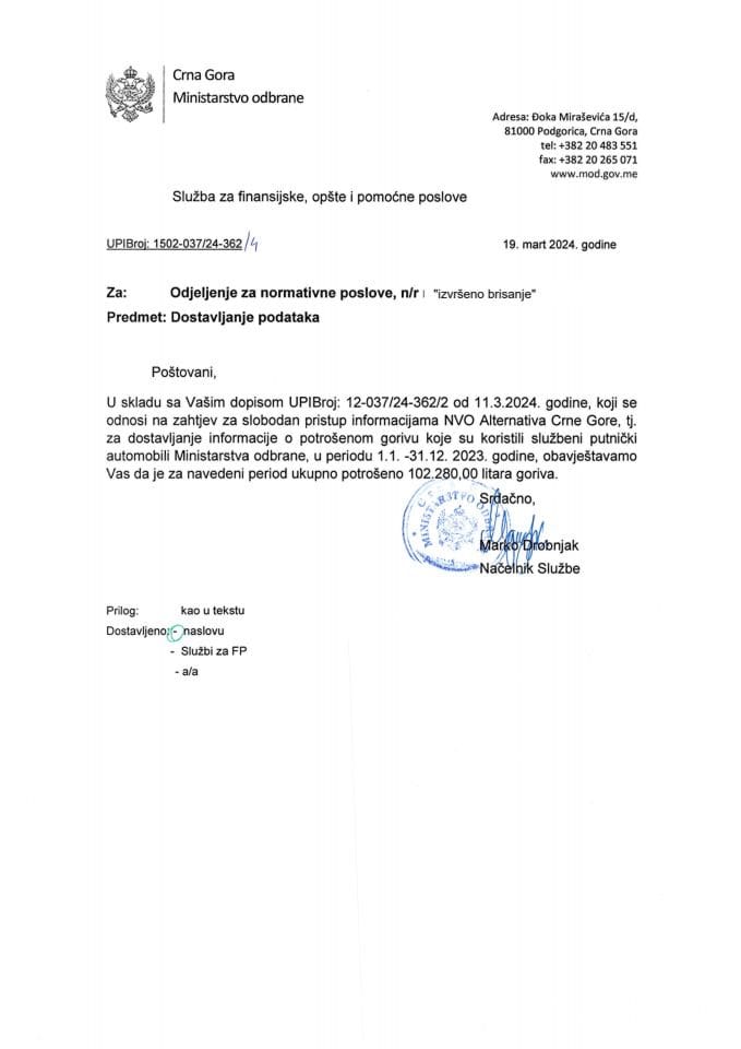 Инф. по рјешењу УПИ 12-037/24-362/5