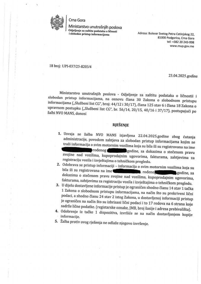 rješenje br. 18-UPI-037/25-8203/4