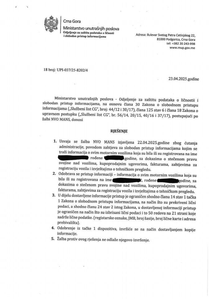 rješenje br. 18-UPI-037/25-8202/4