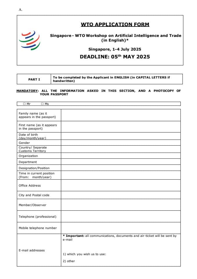 Application Form and Draft Programme_Workshop on Artificial Intelligence and Trade