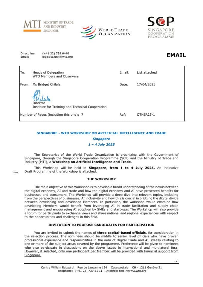 Invitation Letter_Workshop on Artificial Intelligence and Trade