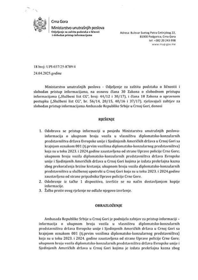 rješenje br. 18-UPI-037/25-8789/4