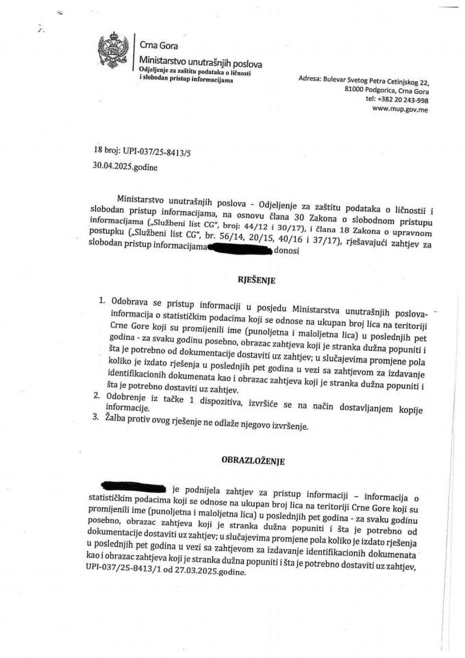 rješenje br. 18-UPI-037/25-8413/5