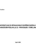 Akcioni plan za ispunjavanje završnih mjerila u pregovaračkom poglavlju 23