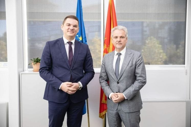 Састанак новоименованог амбасадора Европске уније у Црној Гори Јохана Сатлера и министра рударства, нафте и гаса Адмира Шахмановића