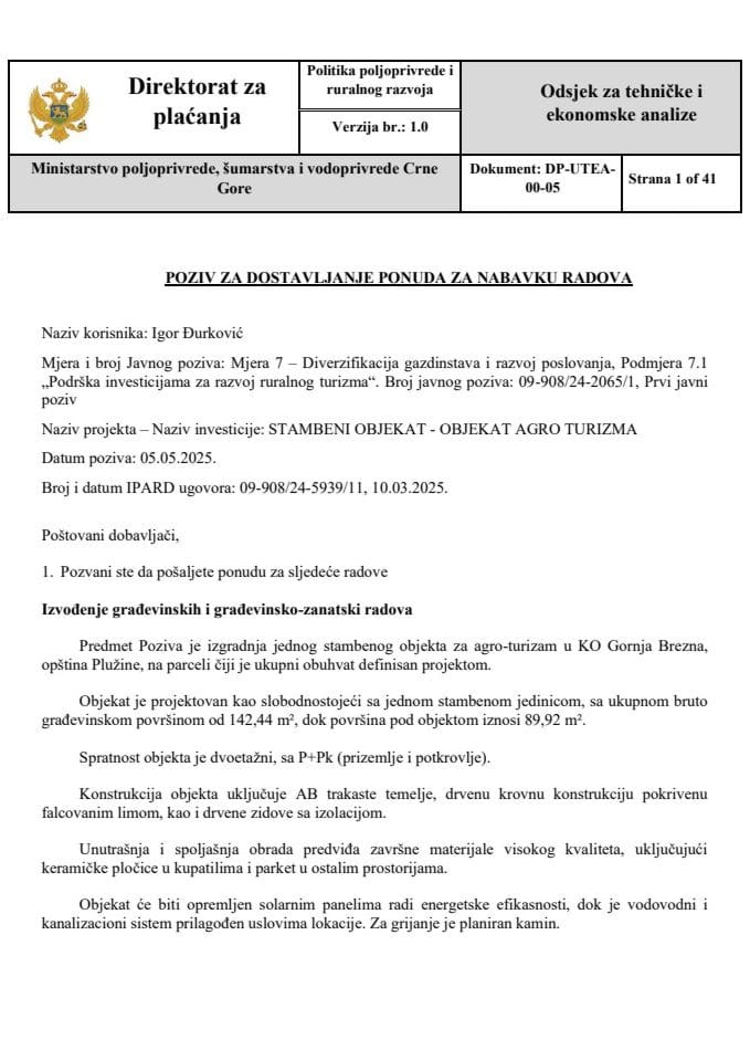 Poziv za dostavljanje ponuda za nabavku radova - Igor Đurković - final -...