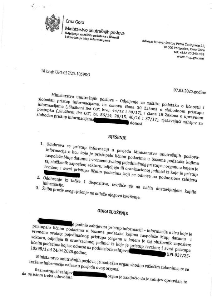 Rješenje 18-UPI-037/25-10598/3