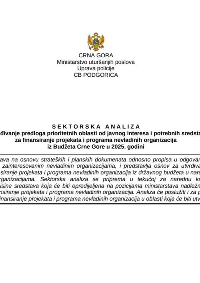 Sektorska analiza - Nasilje u porodici