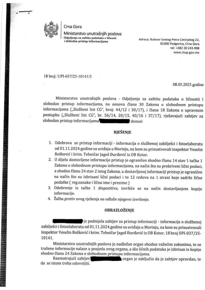 rješenje br. 18-UPI-037/25-10141/3