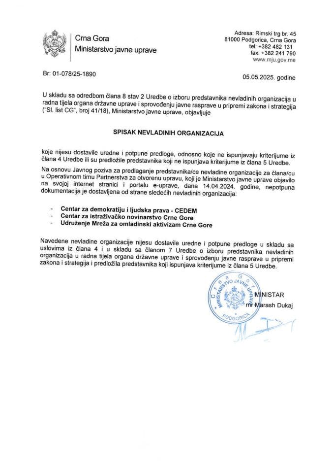 Spisak nevladinih organizacija