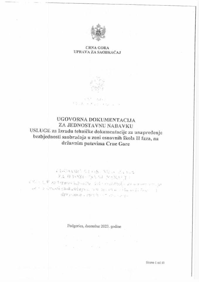 Ugovor izrada bezbj. saobraćaja u zonama škola