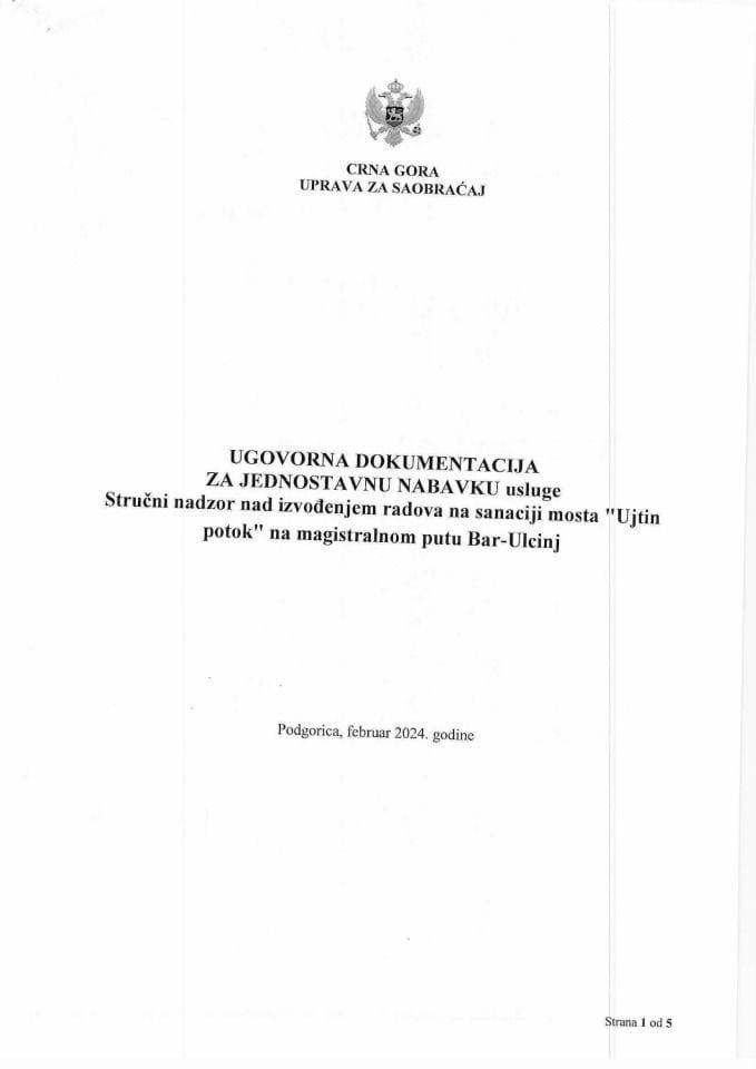 Ugovor nadzor Ujtin potok