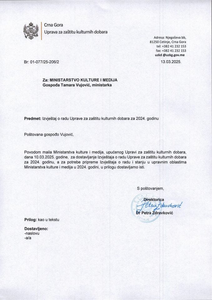 Izvještaj o radu za 2024. godinu