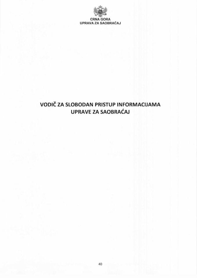 Vodič za slobodan pristup informacijama Uprave za saobraćaj 2024
