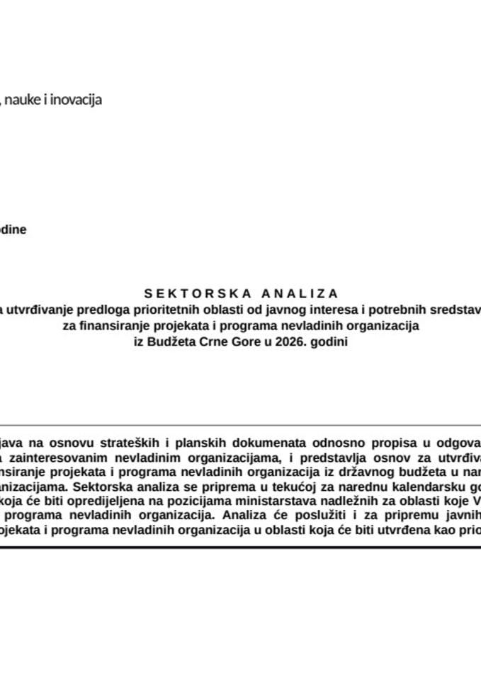 Nacrt sektorske analize - digitalizacija