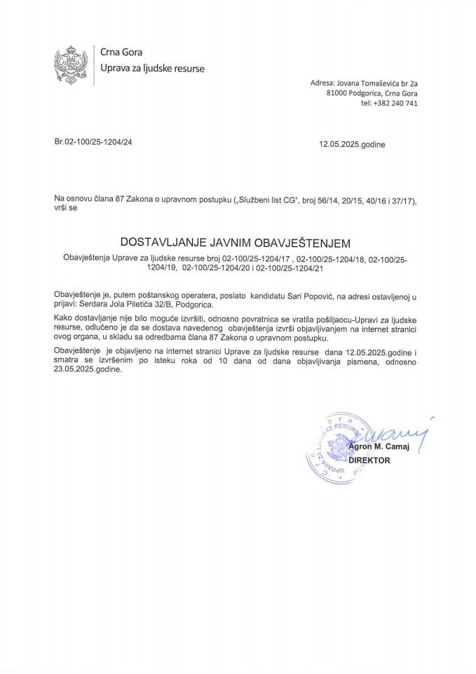 20.11.2024  - 02-100_24-3326_3 - Sara Popović - Poreska uprava