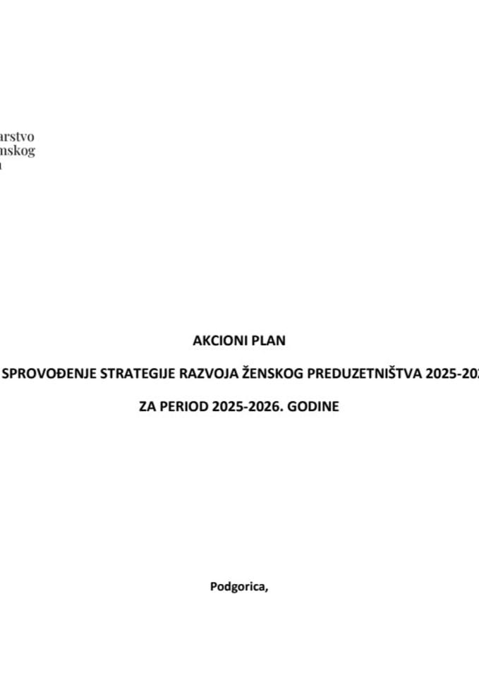 Draft AP Strategija razvoja ženskog preduzetništva 2025-2028