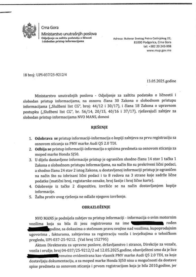 rješenje br. 18-UPI-037/25-9212/4