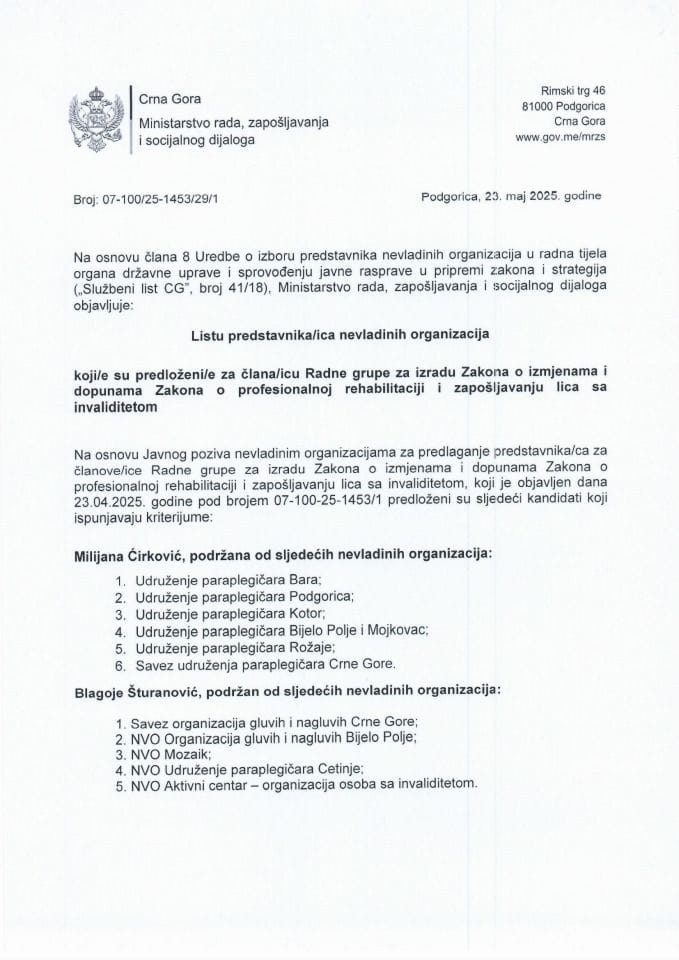 Lista nevladinih organizacija