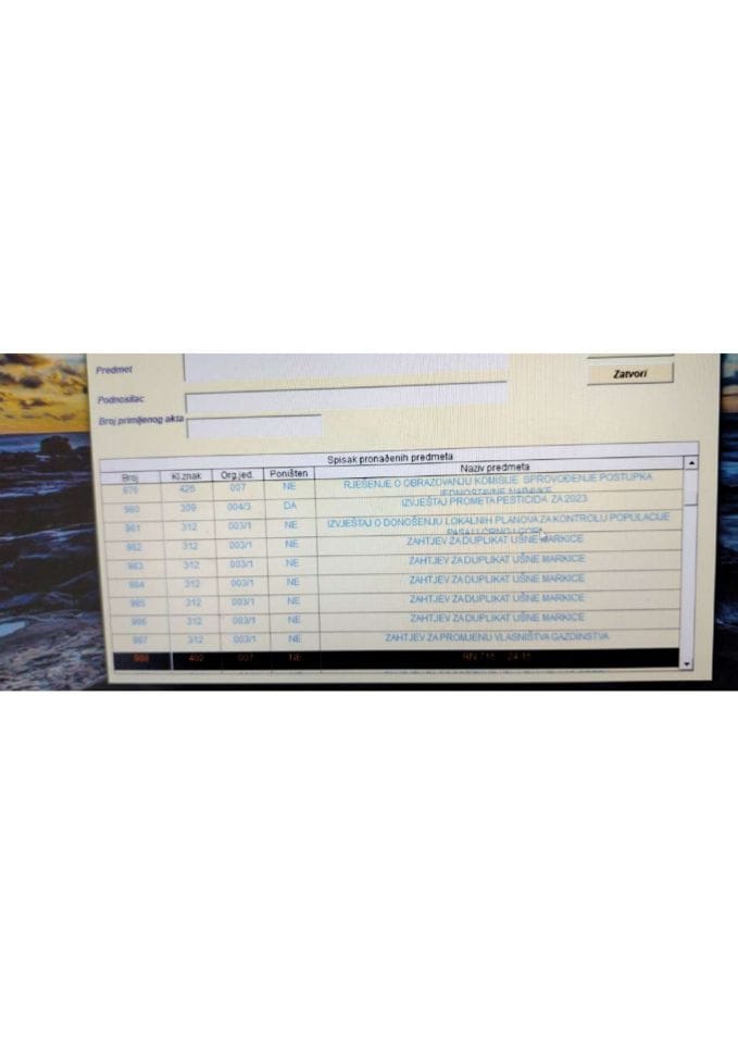 Информација по рјешењу број 006-037/25-УПИ-1279/2 од 20.03.2025. И