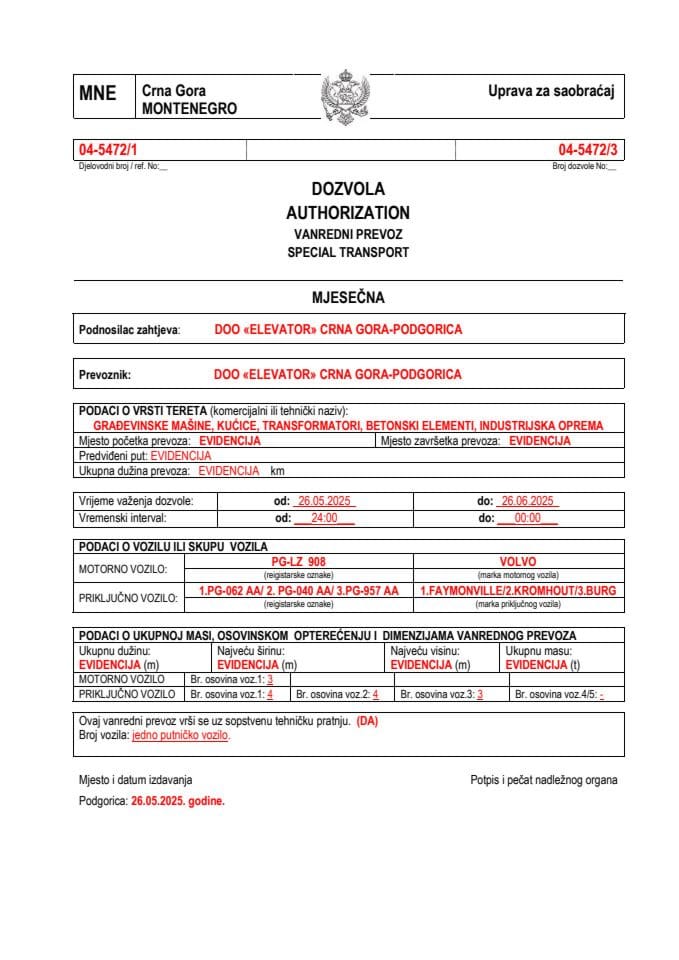 ELEVATOR 04-5472-jun-mjesečna