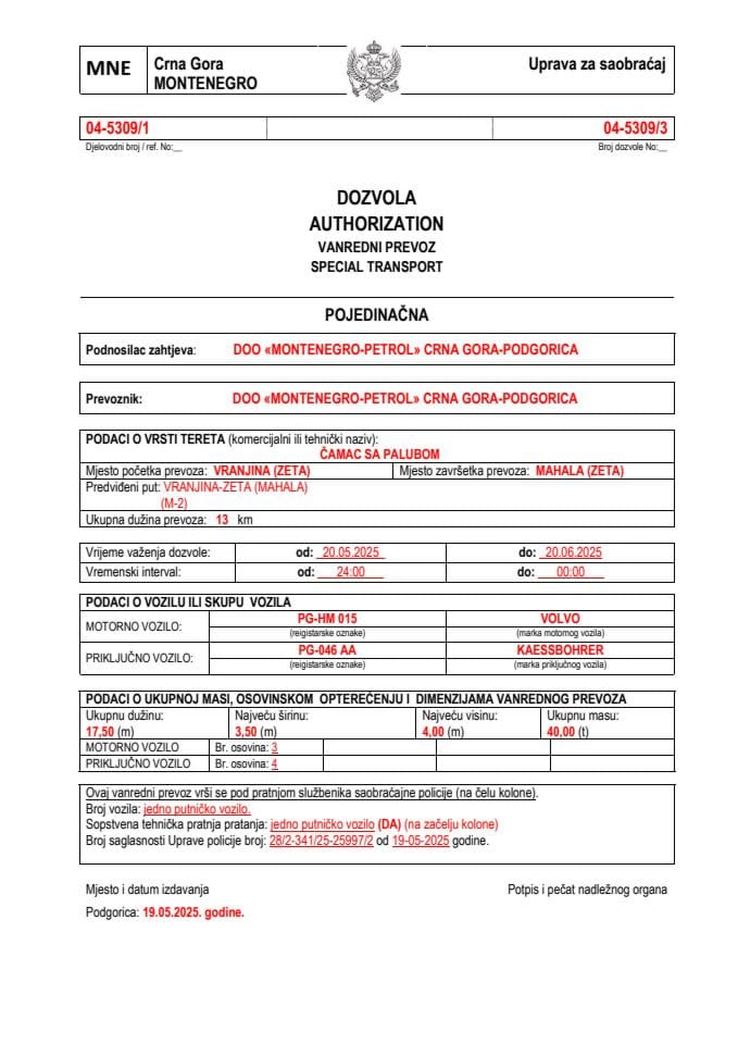 MONTENEGRO-PETROL 04-5309