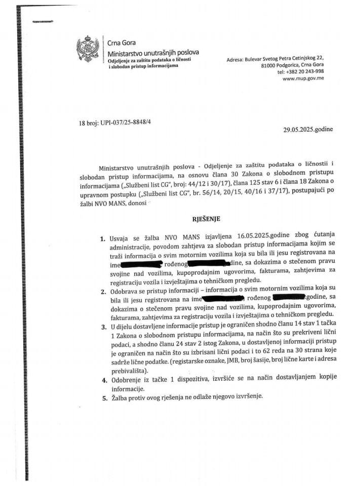 rješenje br. 18-UPI-037/25-8848/4