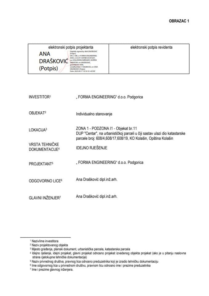 Idejna rješenja - 27.05.2025 IR -FORMA ENGINEERING DOO, Podgorica -Opstina Kolasin