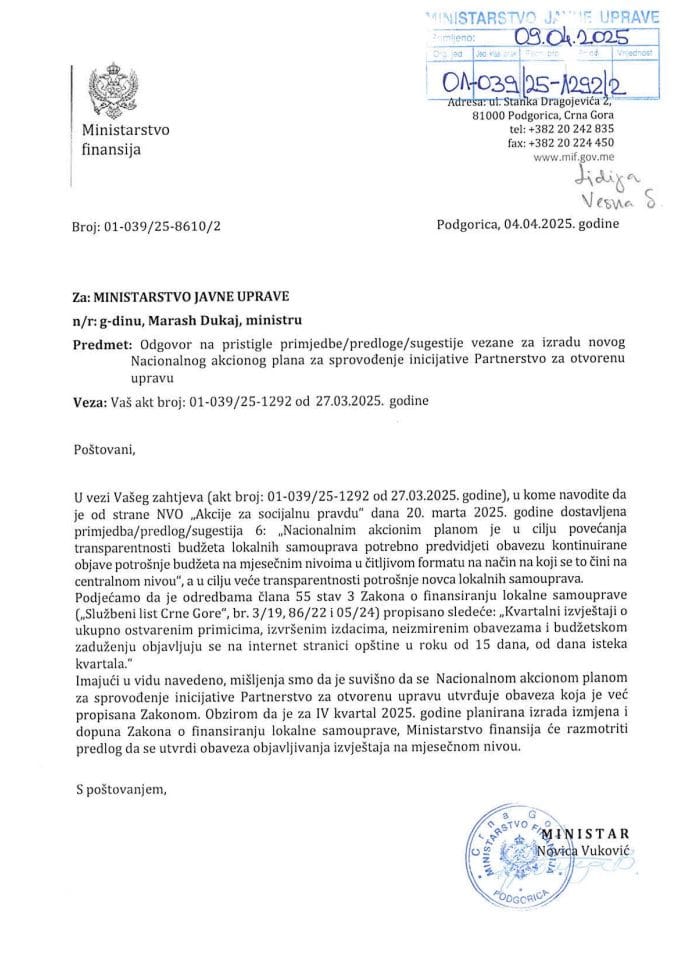 Ministarstvo finansija_odgovori na sugestije NVO ASP (6,7,8)