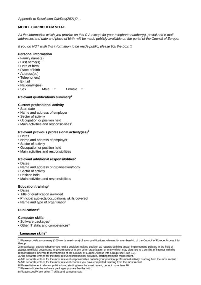 CV Template
