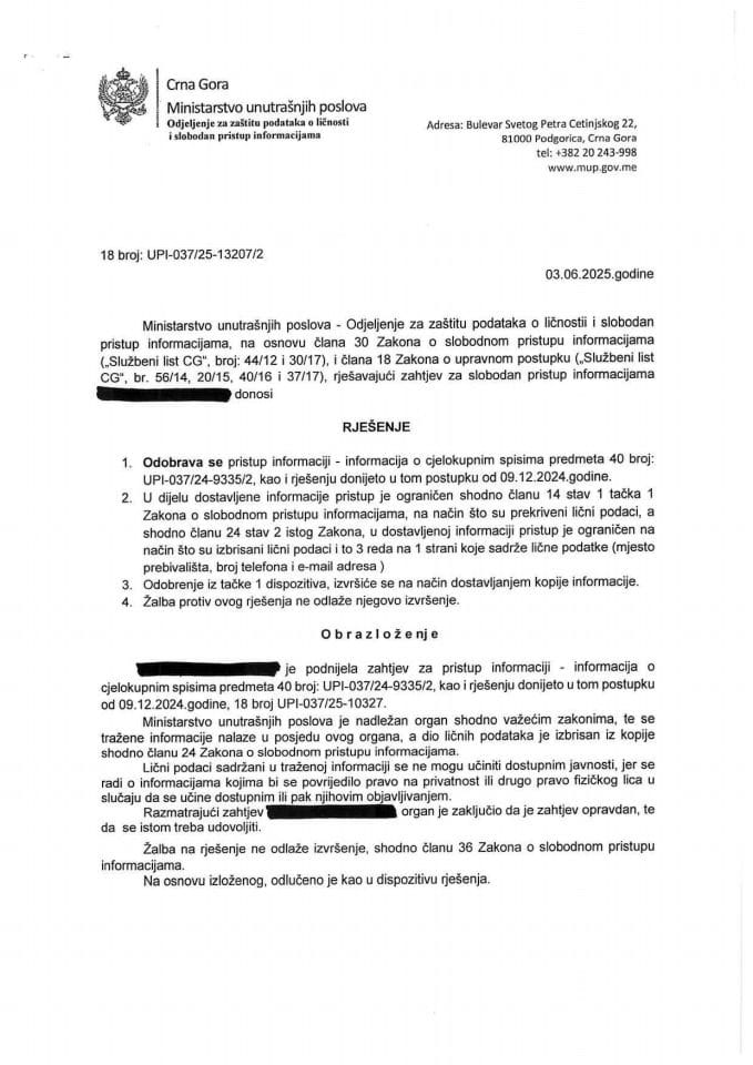 rješenje br. 18-UPI-037/25-13207/2