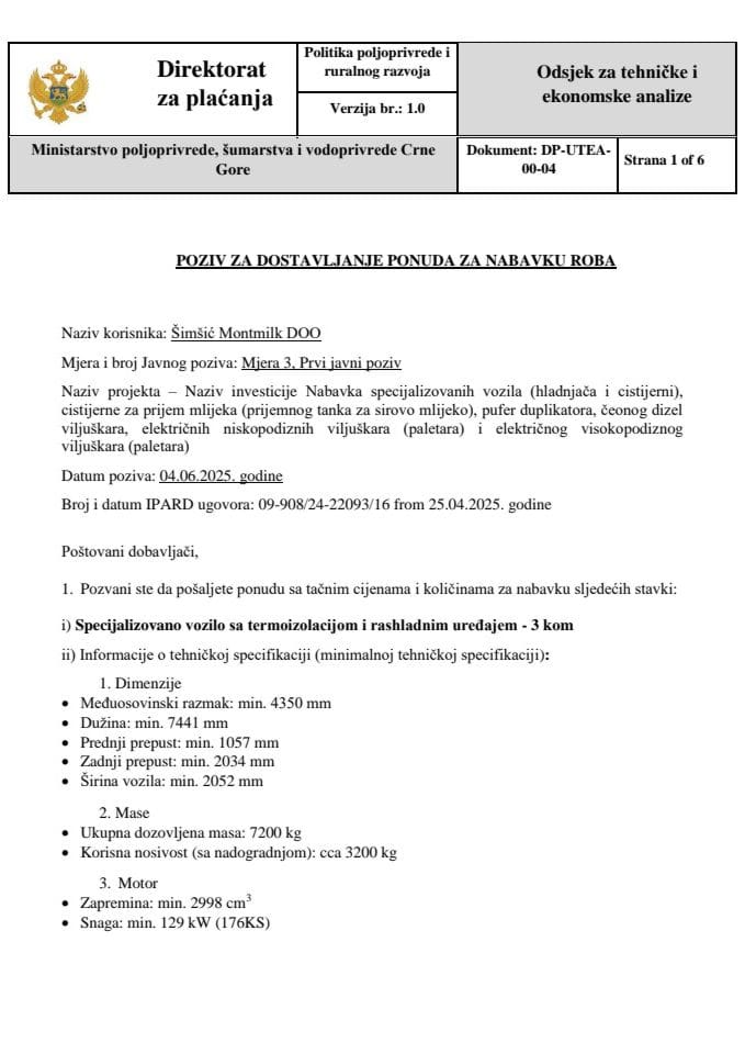 Poziv za dostavljanje ponuda za nabavku roba kamioni - 3 komada (1)
