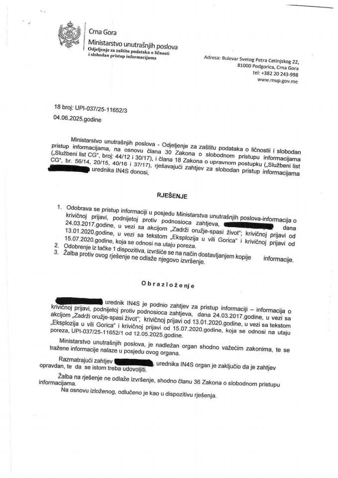 rješenje br. 18-UPI-037/25-11652/3