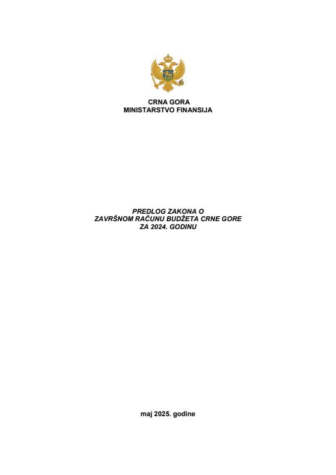 Predlog zakona o završnom računu budžeta Crne Gore za 2024. godinu