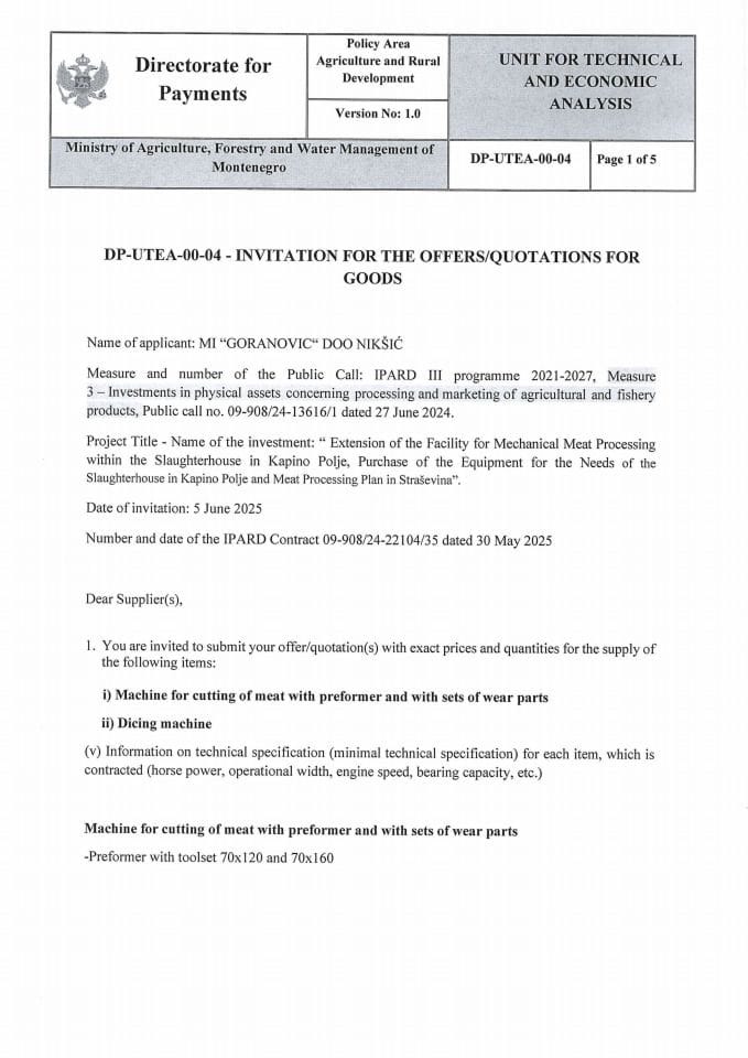 Invitation-machines for cutting of meat