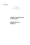 Izvještaj o transparentnosti - Crowne Mne d.o.o. Podgorica