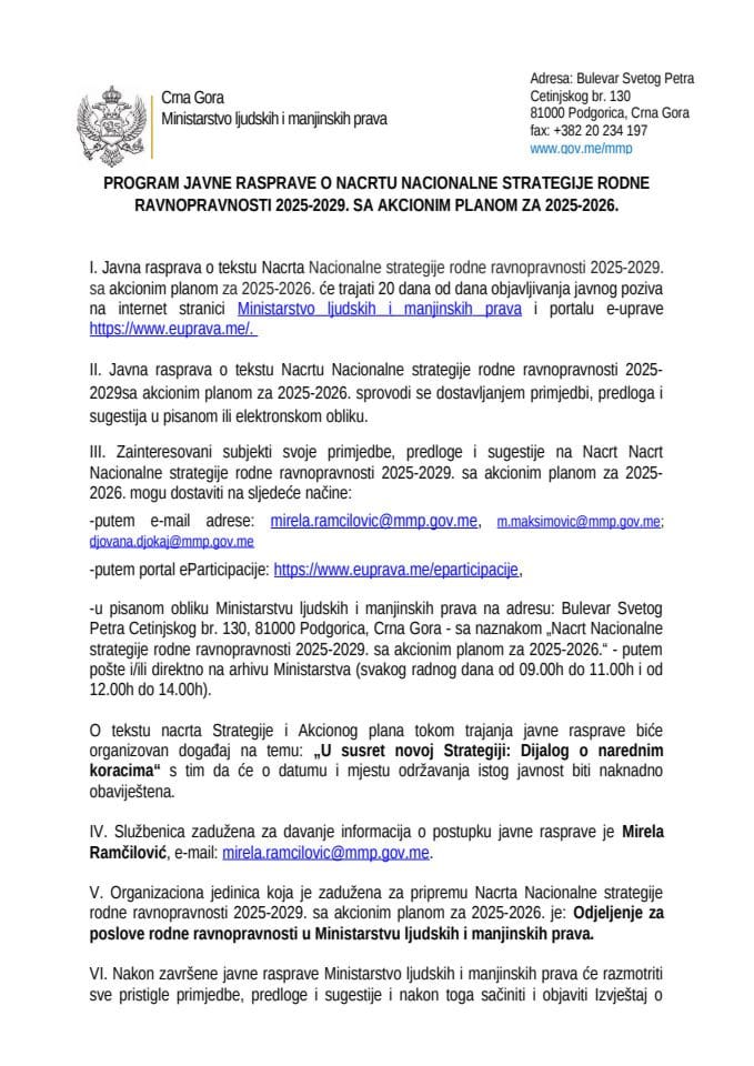 Program Javne rasprave - NSRR i AP