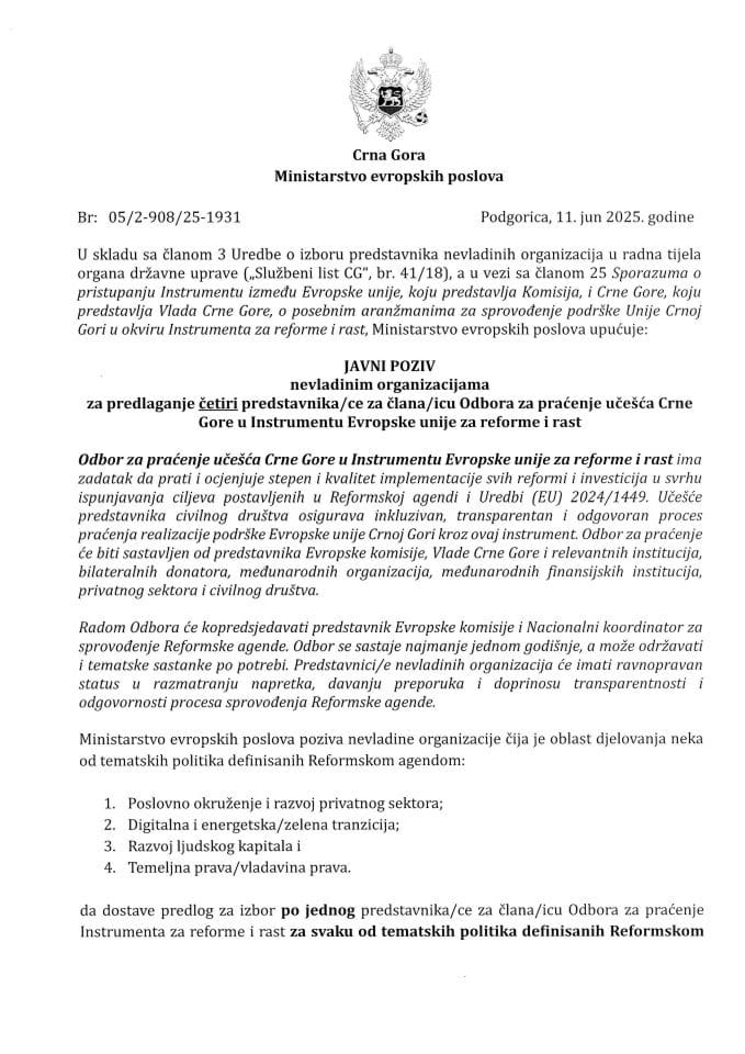 11 VI 25 Javni poziv