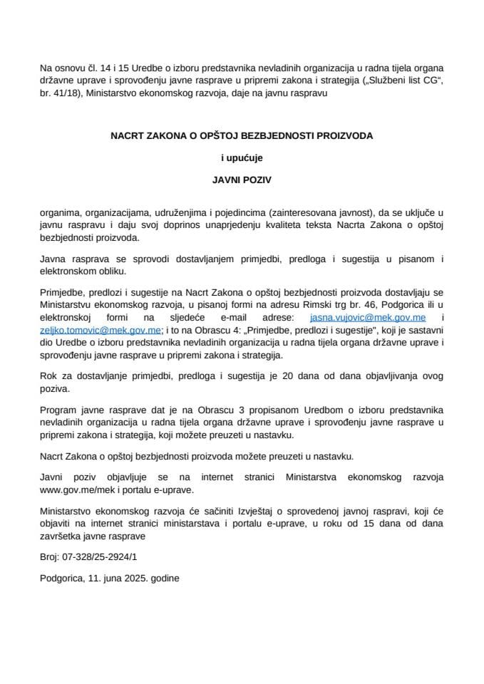 Poziv za javnu raspravu