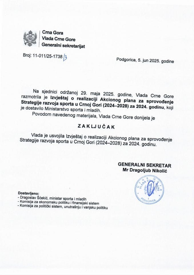 Informacija o aktivnostima Koordinacionog tijela za pripremu i praćenje odvijanja turističkih sezona - zaključci